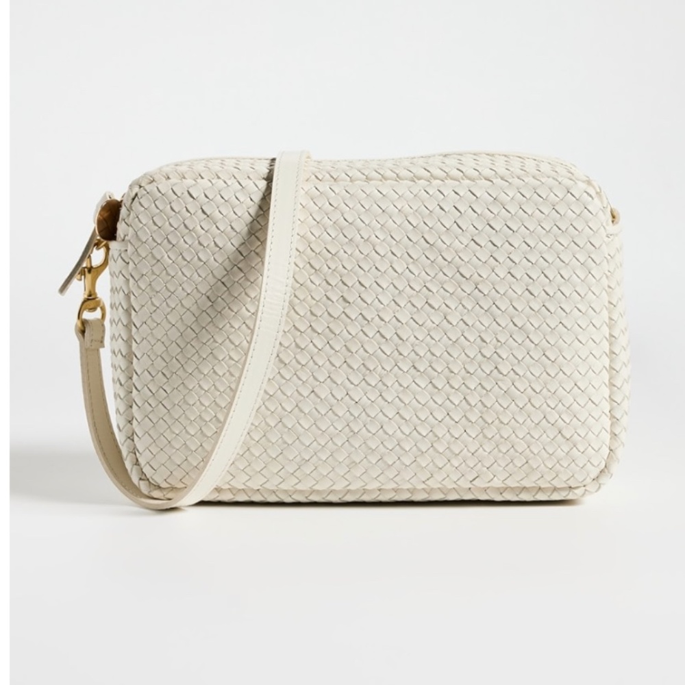 NWT Clare V Marisol Purse Bag in Brie woven leather! WINTER WHITE